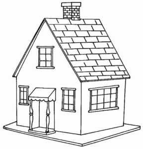 Desenho de Casa Desenho Colorir Imprimir 083