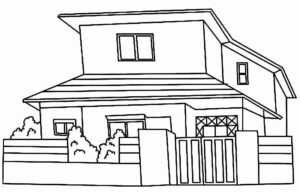 Desenho de Casa Desenho Colorir Imprimir 086