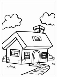 Desenho de Casa Desenho Colorir Imprimir 088