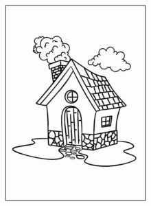 Desenho de Casa Desenho Colorir Imprimir 089