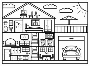 Desenho de Casa Desenho Colorir Imprimir 096