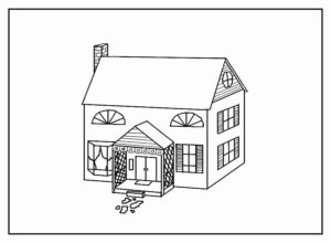 Desenho de Casa Desenho Colorir Imprimir 099