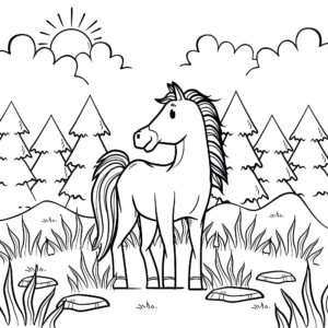 Desenho de Cavalo Desenho Colorir Imprimir 083