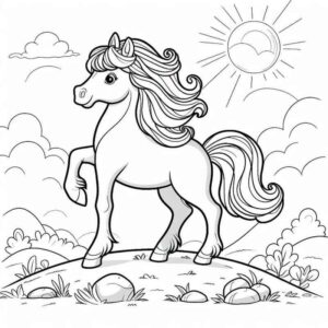 Desenho de Cavalo Desenho Colorir Imprimir 096