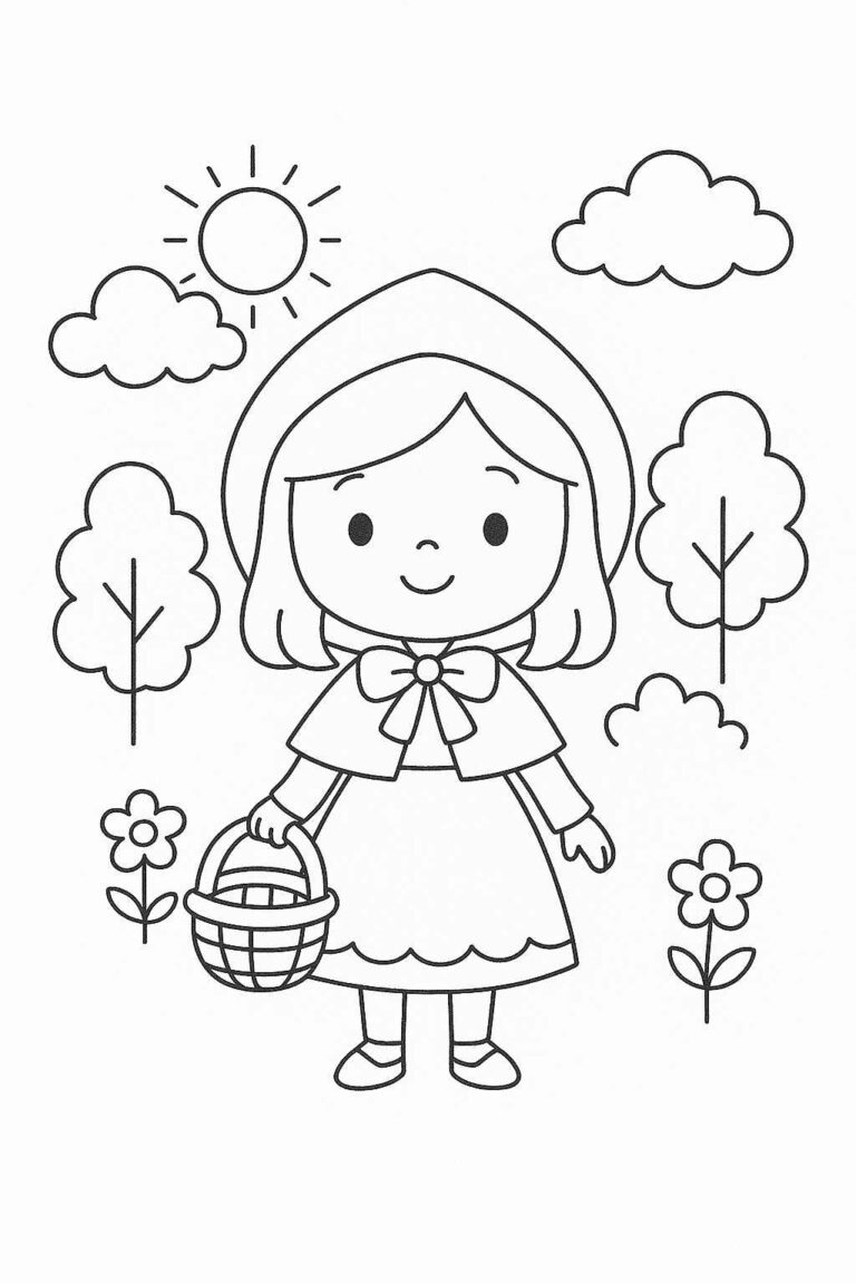 Desenhos da Chapeuzinho Vermelho para Imprimir e Colorir