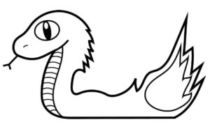 Desenho de Cobra De Fogo Cartoon