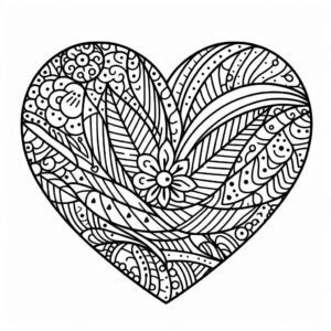 Desenho de Coração Desenho Colorir Imprimir 008