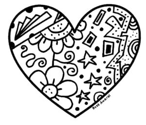 Desenho de Coração Desenho Colorir Imprimir 025