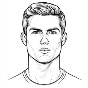 Desenho de Cristiano Ronaldo Desenho Colorir Imprimir 01