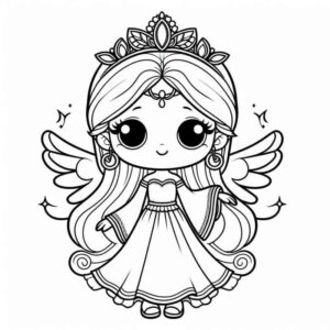 Desenho de Desenho Fada Estilizada Fofa Para Colorir