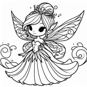 Desenho de Desenho Fada Estilizada Para Colorir