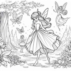 Desenho de Desenho Fada Vestido Longo Natureza