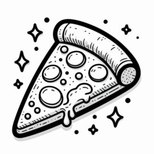 Desenho de Desenho Fatias Pizza Para Colorir