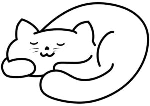 Desenho de Desenho Gato Dormindo Para Colorir