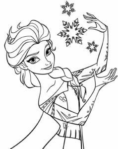 Desenho de Elsa Para Colorir E Pintar 1