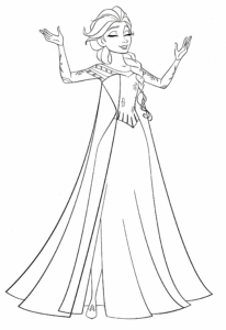 Desenho de Elsa Para Colorir E Pintar 12