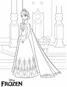 Desenho de Elsa Para Colorir E Pintar 13