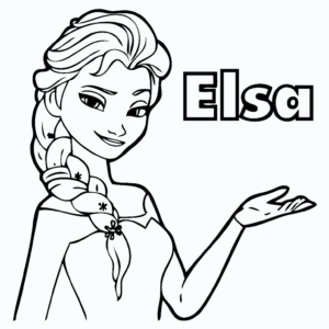 Desenho de Elsa Para Colorir E Pintar 4