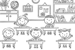 Desenho de Escola Desenho Colorir Imprimir 01