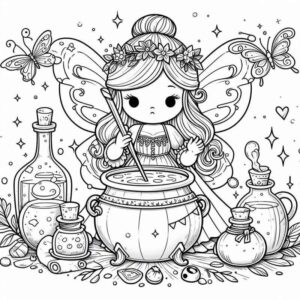 Desenho de Fada Caldeirao Borboletas Magicas