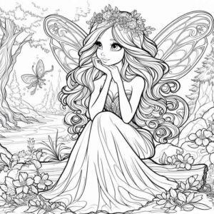 Desenho de Fada Cena Magica Serena