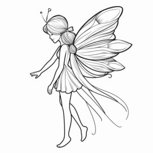 Desenho de Fada Delicate Ondulado Vestido Alca