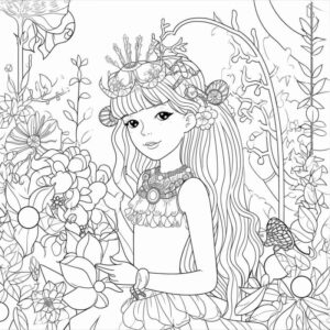 Desenho de Fada Em Ambiente Magico Colorir