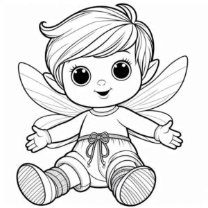 Desenho de Fada Infantil Para Colorir