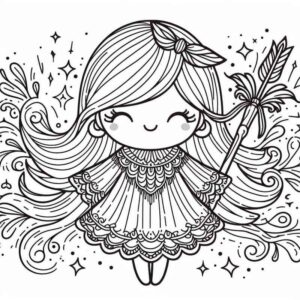 Desenho de Fada Magica Colorir 1