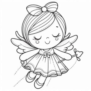 Desenho de Fadinha Adoravel Para Colorir