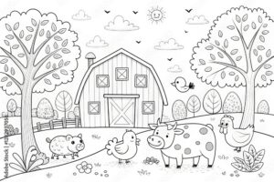 Desenho de Fazenda Desenho Colorir Imprimir 01