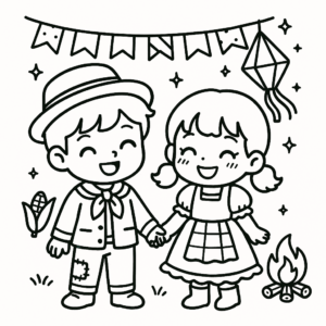 Desenho de Festa Junina Desenho Colorir Imprimir 16