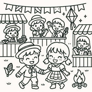Desenho de Festa Junina Desenho Colorir Imprimir 18