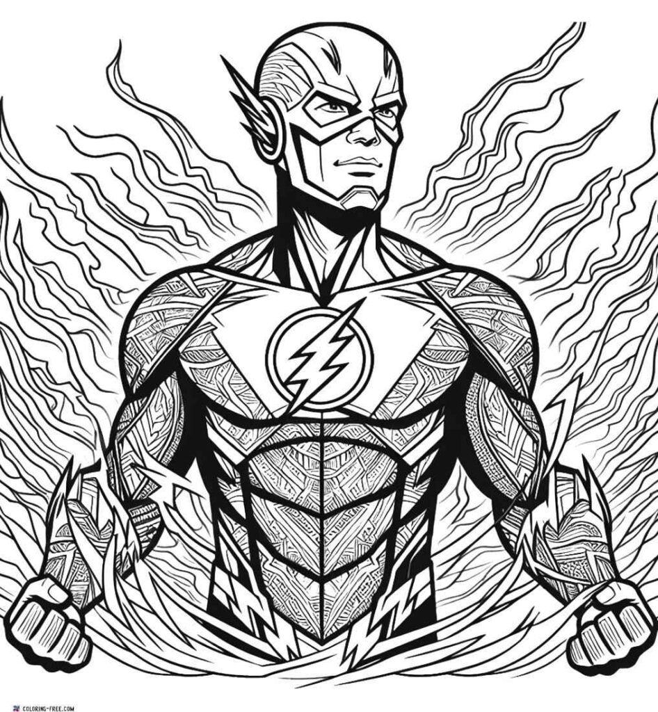 Desenhos do Flash para Imprimir e Colorir