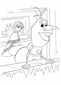 Desenho de Frozen Aventura Congelante Para Colorir Olaf