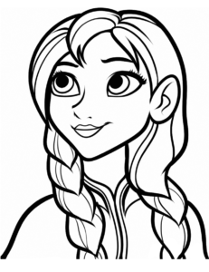 Desenho de Frozen Para Colorir Anna