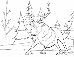 Desenho de Frozen Para Pintar Sven