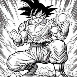 Desenho de Goku Desenho Colorir Imprimir 001