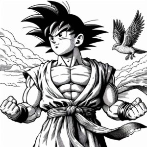 Desenho de Goku Desenho Colorir Imprimir 007