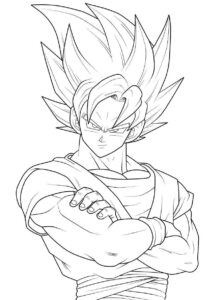 Desenho de Goku Desenho Colorir Imprimir 019