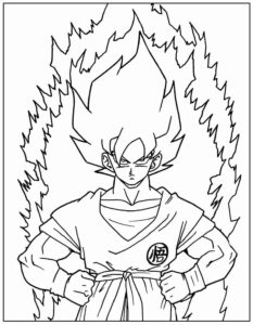 Desenho de Goku Desenho Colorir Imprimir 038
