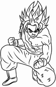 Desenho de Goku Desenho Colorir Imprimir 043
