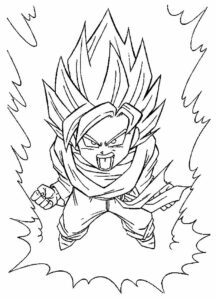 Desenho de Goku Desenho Colorir Imprimir 045
