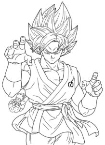 Desenho de Goku Desenho Colorir Imprimir 055