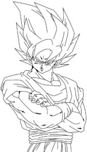 Desenho de Goku Desenho Colorir Imprimir 071
