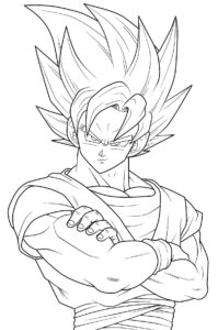 Desenho de Goku Desenho Colorir Imprimir 109