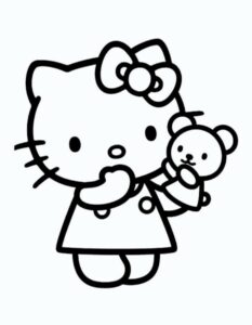 Desenho de Hello Kitty Desenho Colorir Imprimir 34