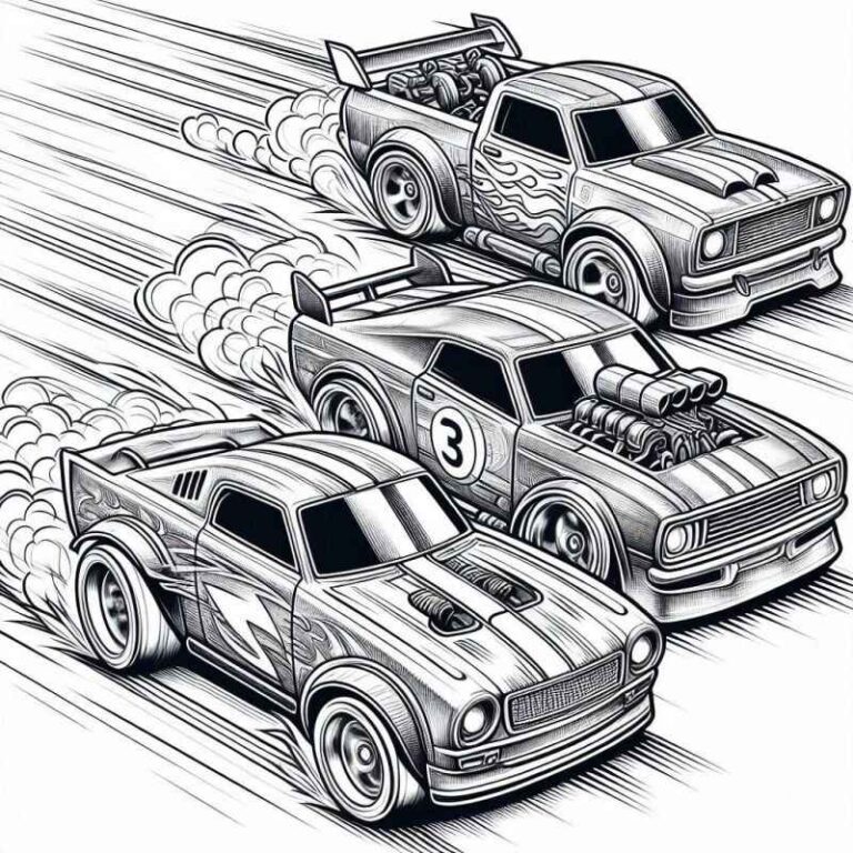 Desenhos do Hot Wheels para Imprimir e Colorir