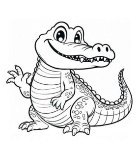 Desenho de Jacaré Desenho Colorir Imprimir 01