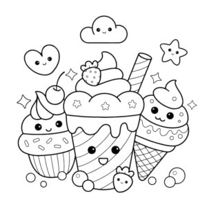 Desenho de Kawaii Desenho Colorir Imprimir 94